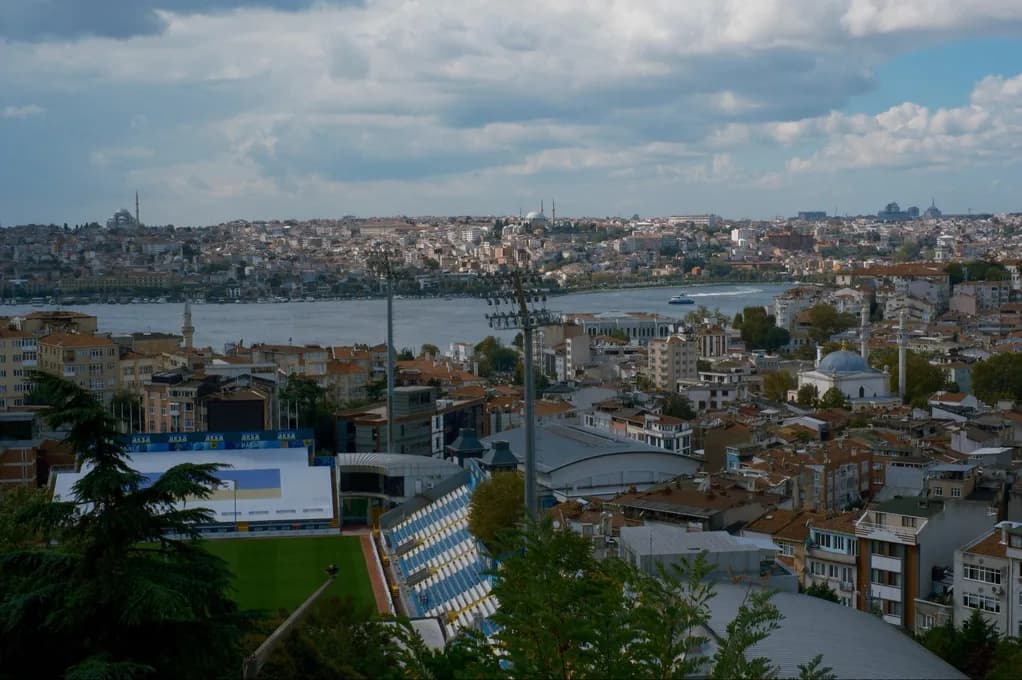 The Golden Horn and the city's rooftops from a hill, Istanbul